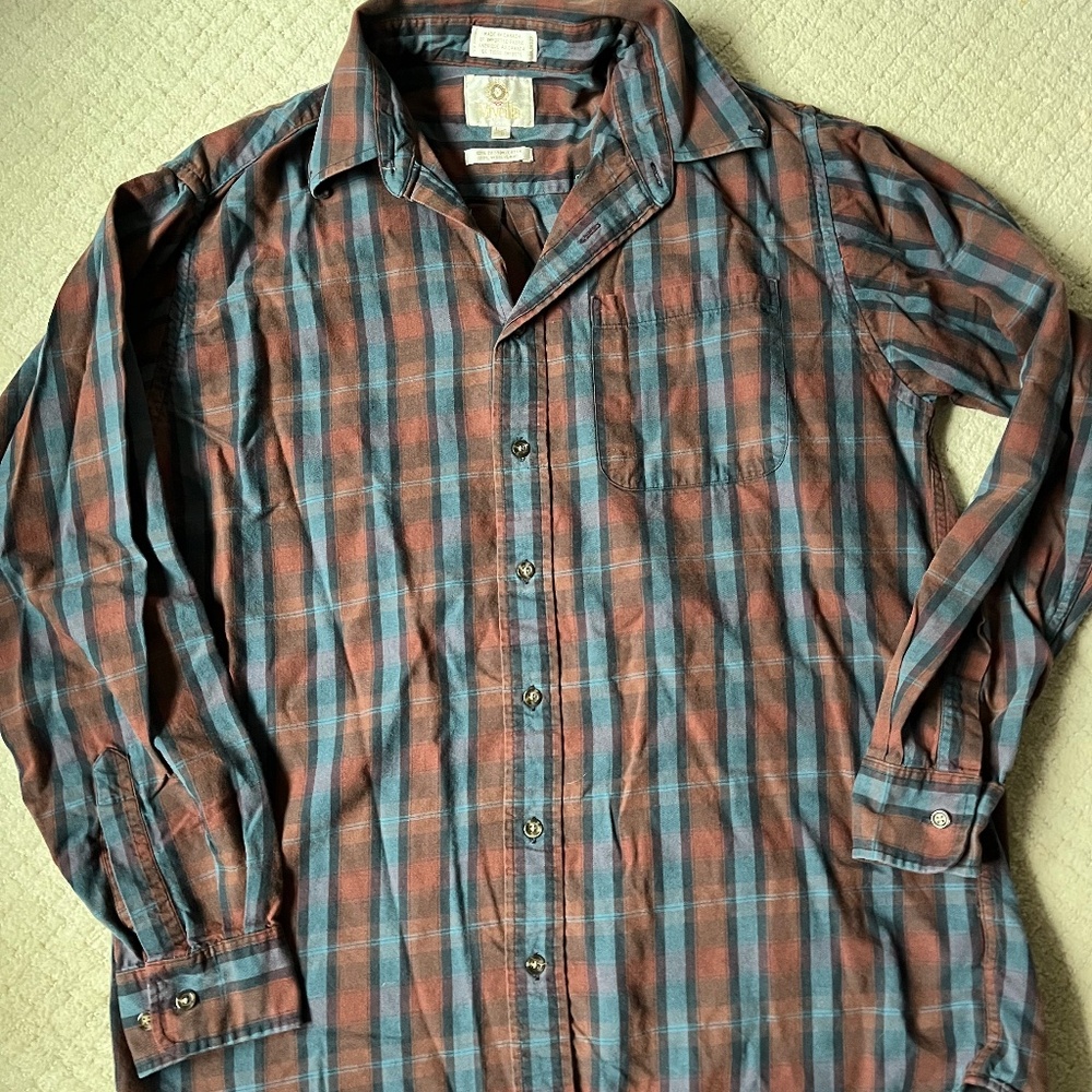 Viyella Plaid Button Down Shirt Men’s Large Long Sleeve Casual 100% cotton